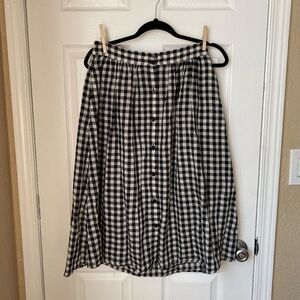 Who What Wear Gingham Print Maxi Skirt midi plaid 100% cotton women’s size small